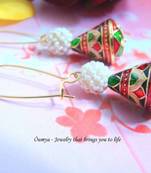 Red meenakari earrings