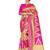 Pink printed banarasi saree with blouse