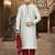 Indian Poshakh Cream Dupion Brocket Kurta Pajama