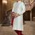 Indian Poshakh Cream Dupion Brocket Kurta Pajama