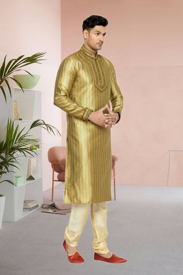 Indian Poshakh Antique Art Silk Kurta Pajama