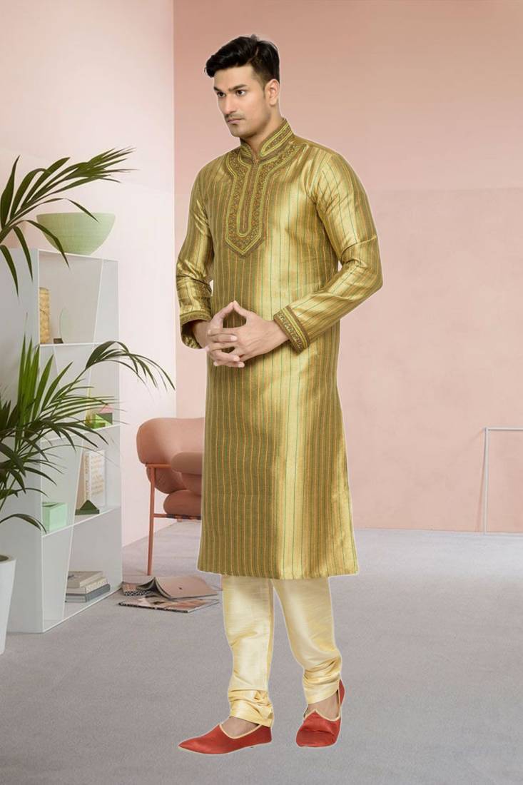 Indian Poshakh Antique Art Silk Kurta Pajama