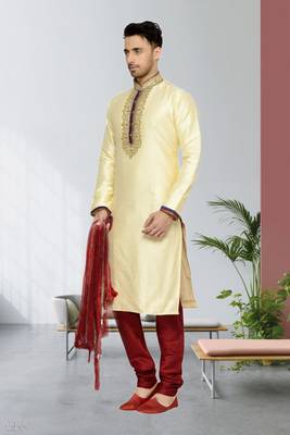 Gold Doby Dupion Kurta Pajama 2