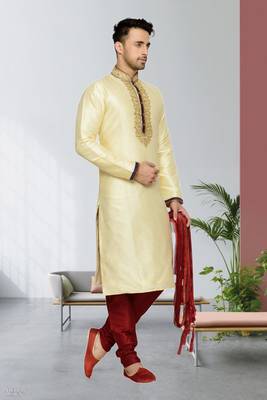 Gold Doby Dupion Kurta Pajama 3