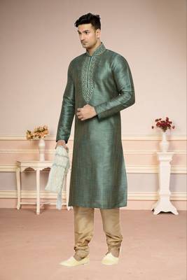 Indian Poshakh Rama Multi Color Dupion Kurta Pajama 3