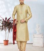 Indian Poshakh Gold Kheecha Dupion Kurta Pajama