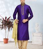 Purple Dupion Kurta Pajama