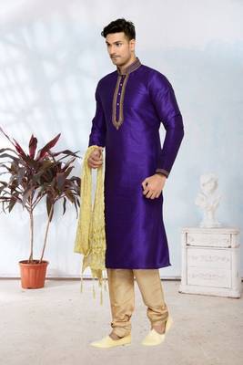 Purple Dupion Kurta Pajama 2
