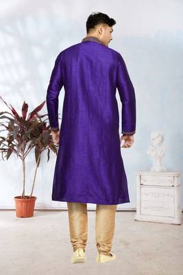 Purple Dupion Kurta Pajama 4