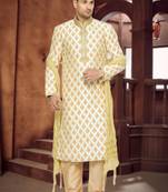 Indian Poshakh Fawn Dupion Kurta Pajama