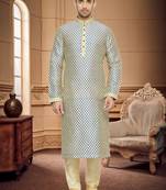 Indian Poshakh Fawn Dupion Kurta Pajama