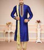 Royal Blue Dupion Kurta Pajama