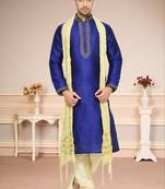 Royal Blue Banglore Silk Kurta Pajama