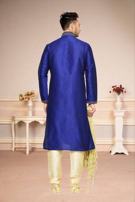 Royal Blue Banglore Silk Kurta Pajama 4