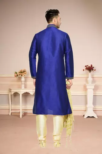 Royal Blue Banglore Silk Kurta Pajama