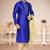 Indian Poshakh Royal Blue Brocket Kurta Pajama