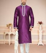 Purple Dupion Kurta Pajama