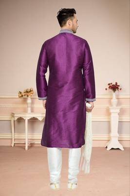 Purple Dupion Kurta Pajama 4