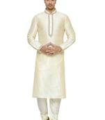 Indian Poshakh Cream Dupion Kurta Pajama