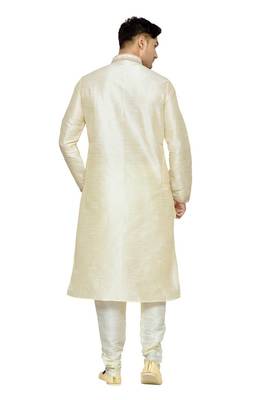 Indian Poshakh Cream Dupion Kurta Pajama 2