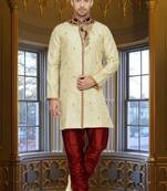 Indian Poshakh Gold Semi Indo Brocket Kurta Pajama