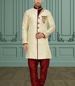 Indian Poshakh Gold Semi Indo Brocket Indo Western