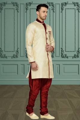 Indian Poshakh Gold Semi Indo Brocket Indo Western 2