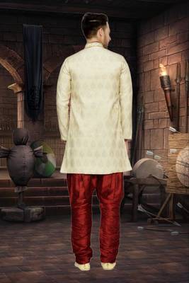 Indian Poshakh Gold Semi Indo Brocket Indo Western 4