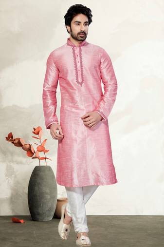 Pink Art Dupion Kurta Pajama