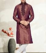 Indian Poshakh Copper Art Dupion Kurta Pajama