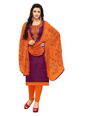 Purple embroidered jacquard salwar 1