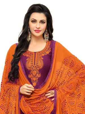 Purple embroidered jacquard salwar 2