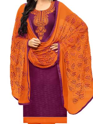 Purple embroidered jacquard salwar 3