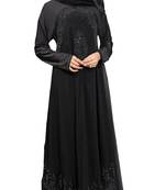 Black Colour Georgette & Stretchable Lycra Black Stone Work Anarkali Style Burka