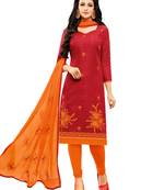 Maroon embroidered jacquard salwar