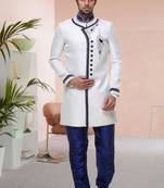 Off White Broket Kurta Pajama