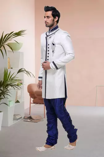 Off White Broket Kurta Pajama