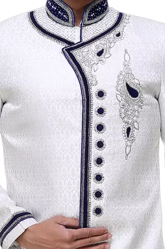 Off White Broket Kurta Pajama