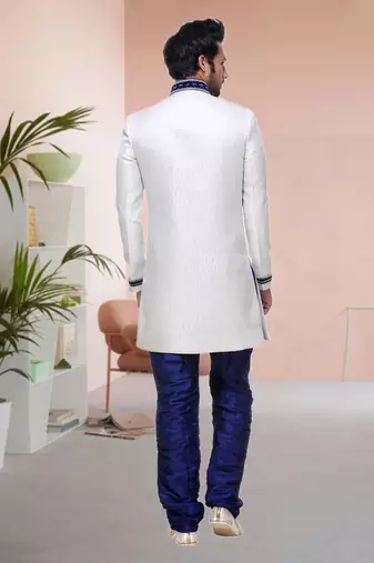 Off White Broket Kurta Pajama