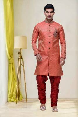 Indian Poshakh Maroon Broket Kurta Pajama 2