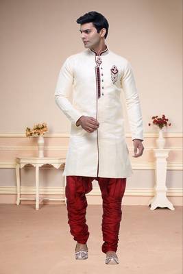 Indian Poshakh Gold Broket Kurta Pajama 1