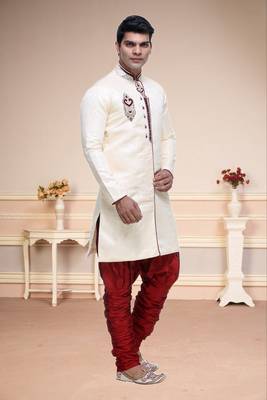 Indian Poshakh Gold Broket Kurta Pajama 3
