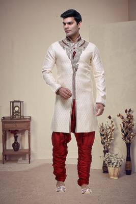 Indian Poshakh Gold Broket Kurta Pajama 2