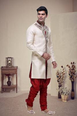 Indian Poshakh Gold Broket Kurta Pajama 3