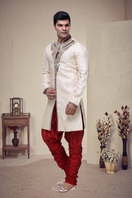 Indian Poshakh Gold Broket Kurta Pajama 4