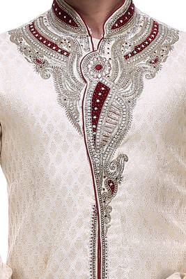 Indian Poshakh Gold Broket Kurta Pajama 1