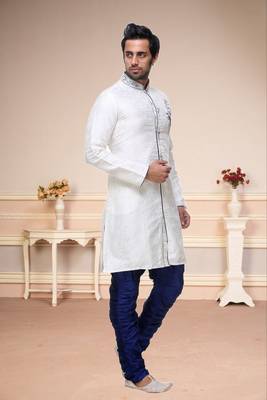 Indian Poshakh Off White Broket Kurta Pajama 4