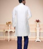 Indian Poshakh Off White Broket Kurta Pajama