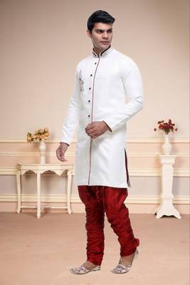 Indian Poshakh Off White Broket Kurta Pajama 4