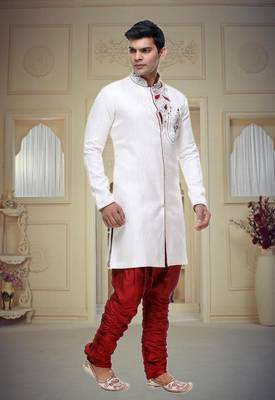 Indian Poshakh Cream Broket Kurta Pajama 1